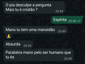 Feedback real de passageiro do Cleston José via WhatsApp